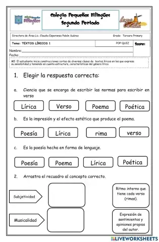 Los textos liricos 1