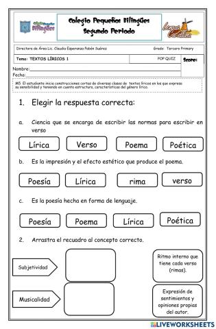 Los textos liricos 1