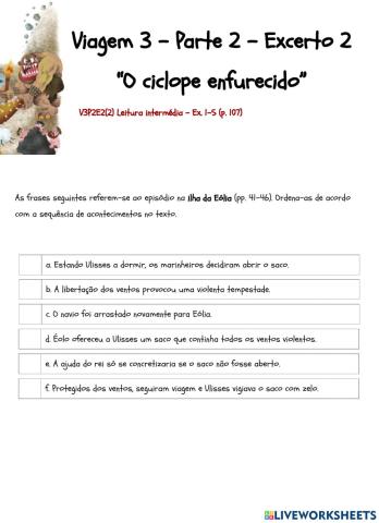 V3P2E2(2) Leitura intermédia - Ex. 1-5 (p. 107)