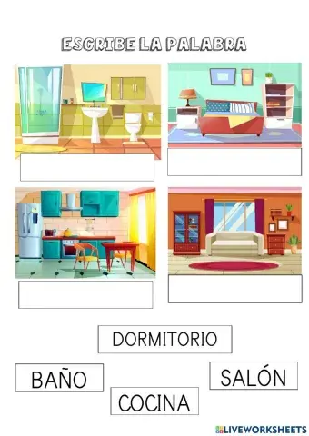Vocabulario escrito estancias de la casa