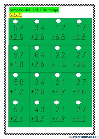 Semana del 2 al 7 de mayo de 2021