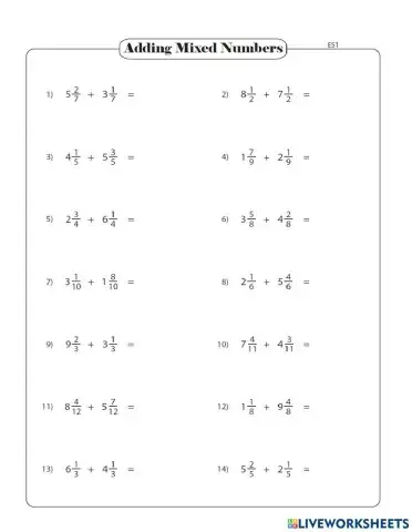 Adding mixed numbers 1