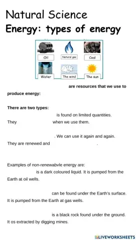 Sources of energy