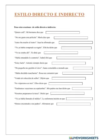 Estilo directo e indirecto