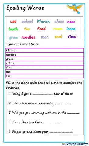 Long Vowel oo & ew team