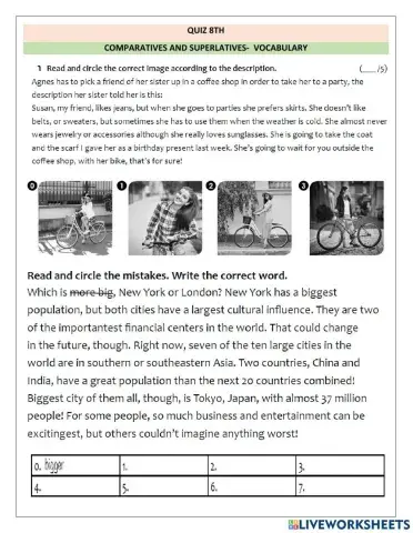 Comparatives and superlatives