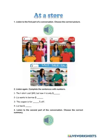 Listening: At the store