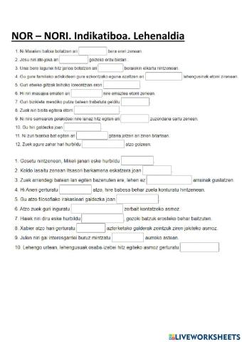 NOR  NORI lehenaldia