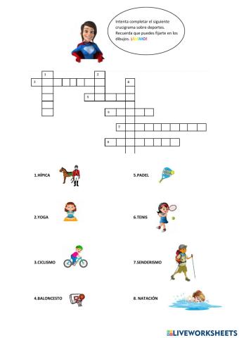 Crucigrama Deportes