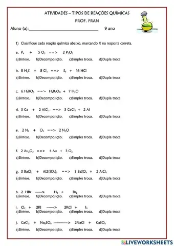 Tipos de reação química