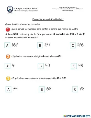 Segundos básicos, Unidad 1