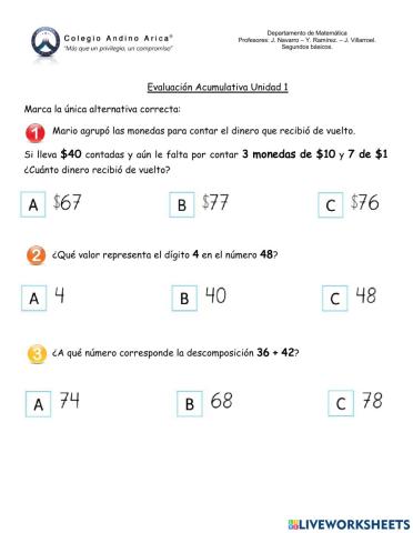 Segundos básicos, Unidad 1