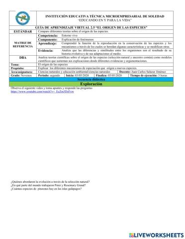 El origen de las especies