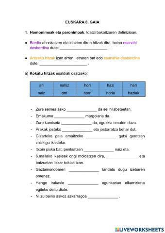 Euskara 8. gaia