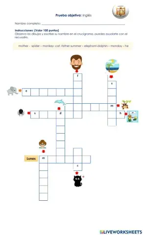 Prueba objetiva: INGLÉS