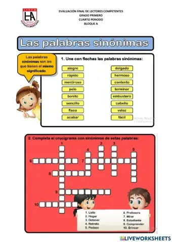 Sinónimos, sustantivos, adjetivos y verbos