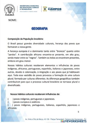 Herança cultural brasileira