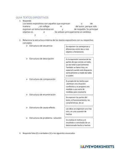 Estructuras de textos expositivos