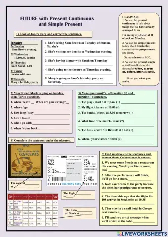 Simple present and present continuous as a future