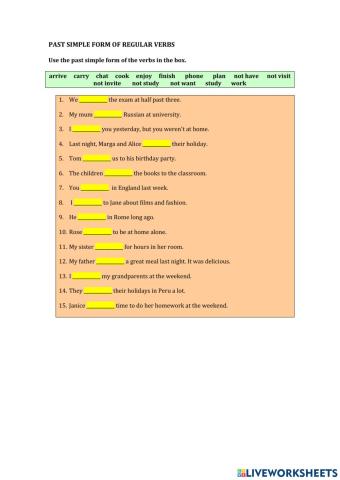 Regular verbs - past