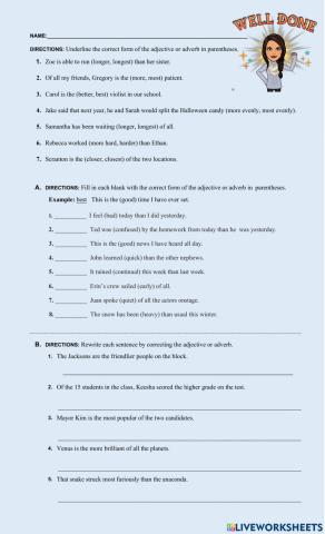 Comparatives and superlatives