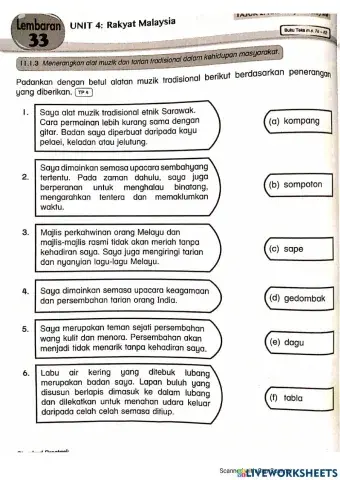 Alat muzik dan tarian tradisional