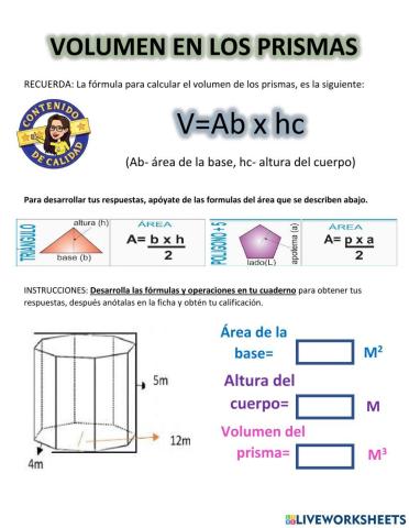 Volumen en prismas