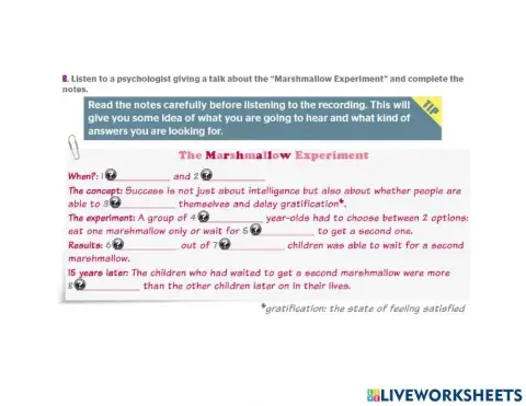 Listening The Marshmallow Experiment