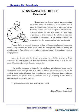 La enseñanza de Licurgo