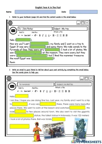 Year 4: In The Past (page 33) email extra