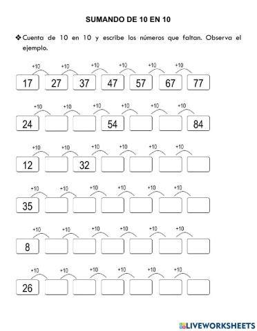 Sumando más 10