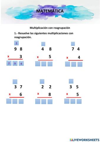 Multiplicación con reagrupación