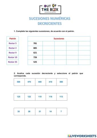 Sucesiones Decrecientes