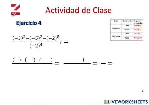 Teoría de Exponentes 4