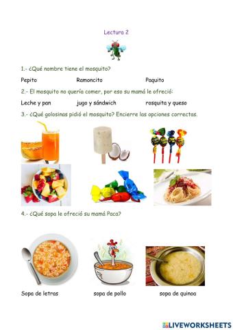 Comprensión lectura 2: El mosquito