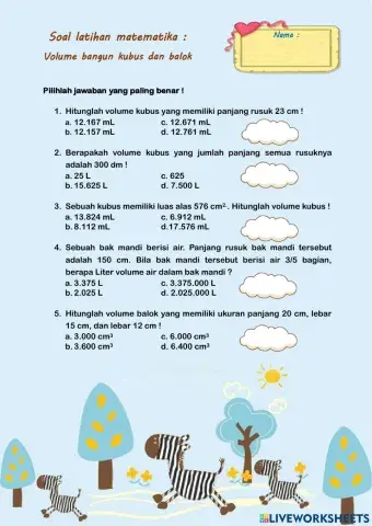 Latihan Volume Balok & Kubus