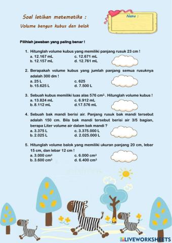 Latihan Volume Balok & Kubus