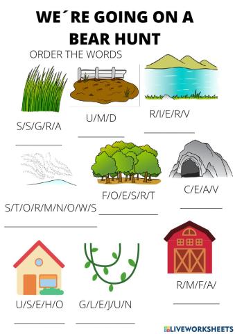 We-re going on a bear hunt vocabulary