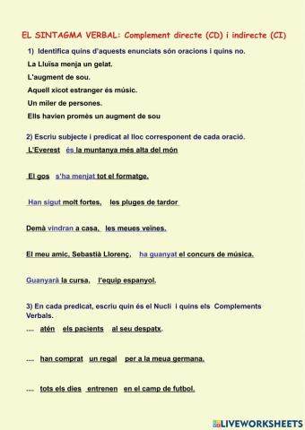 Complement Directe i Complement Indirecte