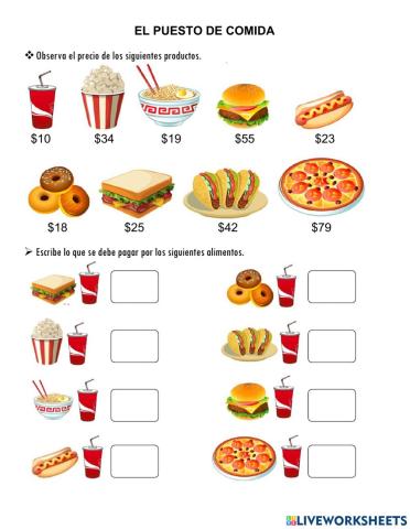 Puesto de comida sumas más 10