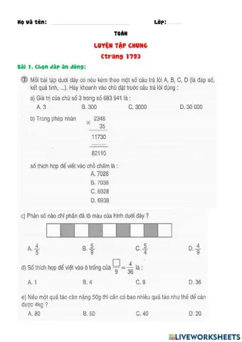 Luyện tập chung (trang 179)