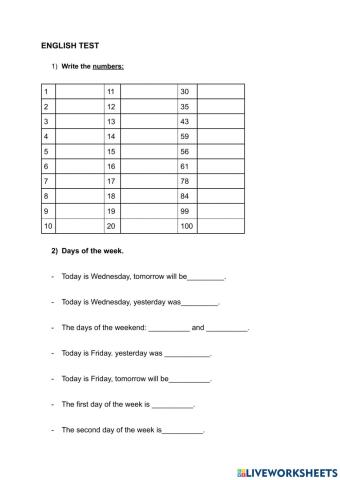 English test