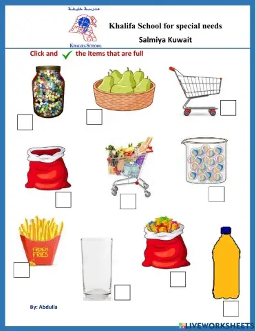 Select the items that are full