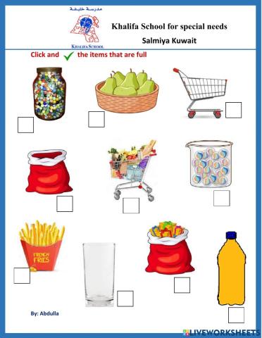 Select the items that are full