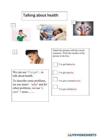 ESOL Talking about health