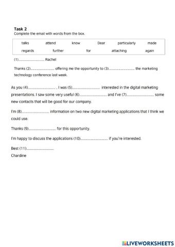 Formal letter writing thanking for possibility to go on a business event