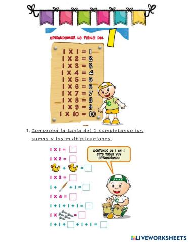 Tabla del 1