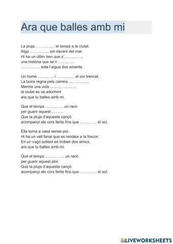 Ara que balles amb mi