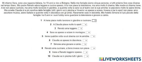 Hobbies 2 - vocabolario a1