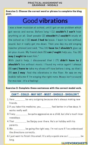 PRACTICAL ASSIGNMENT -2 - Modals
